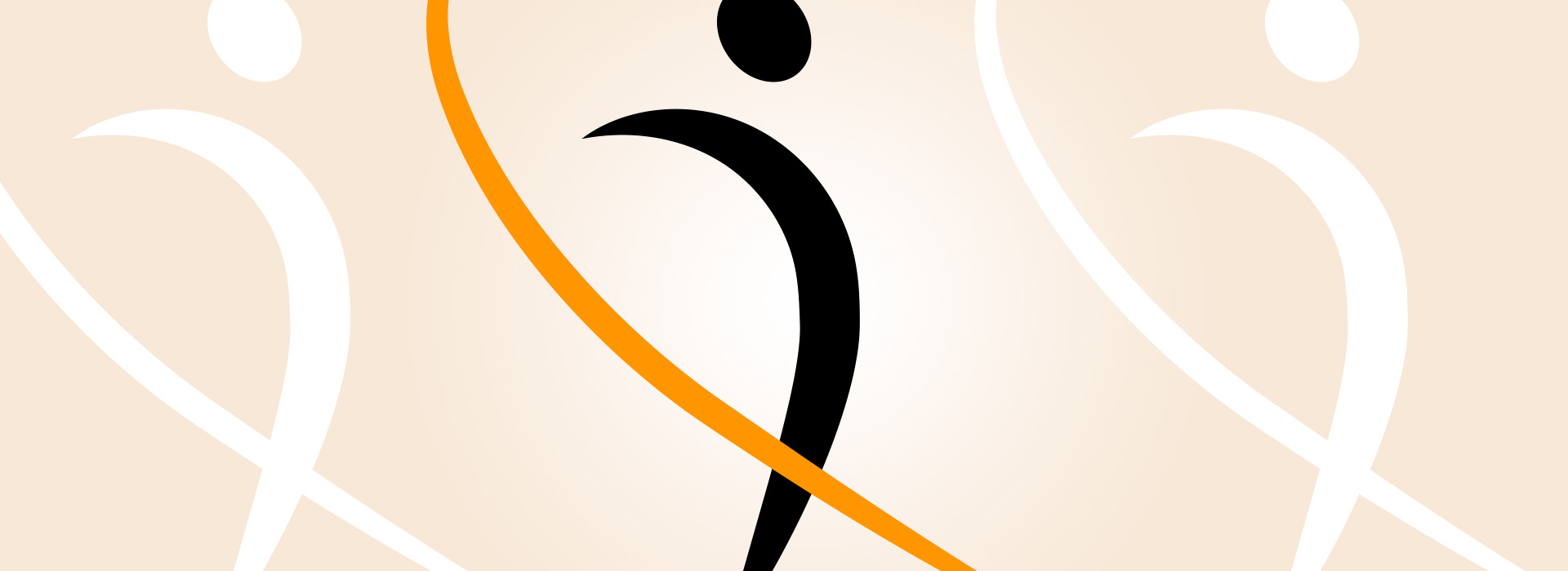 The logo illustration of a minimalistic person making a golf swing
