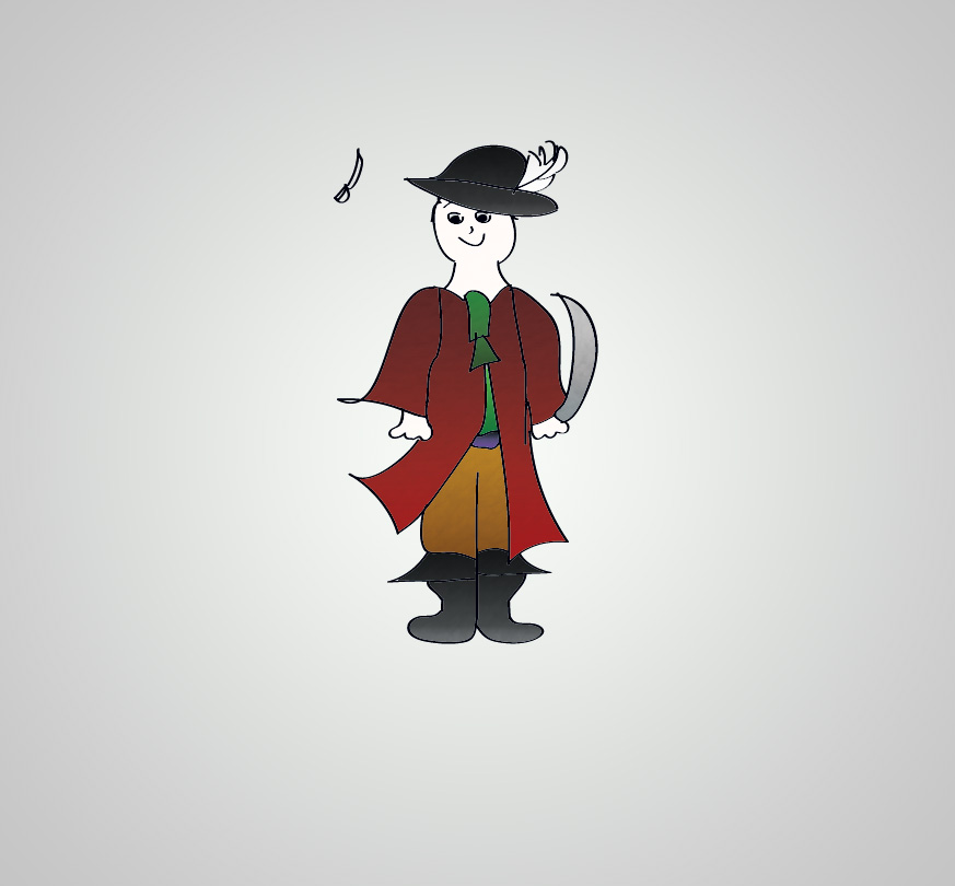 Paperdoll with pirate clothes